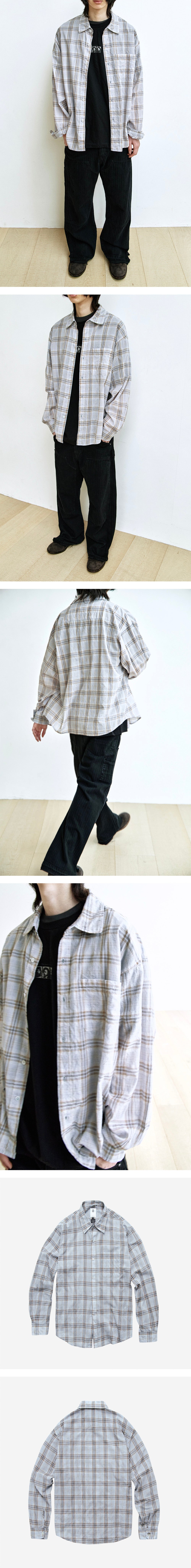Polyteru - Loosed Check Shirts (Light Blue) product image 3 | TRAB K-Fashion Australia