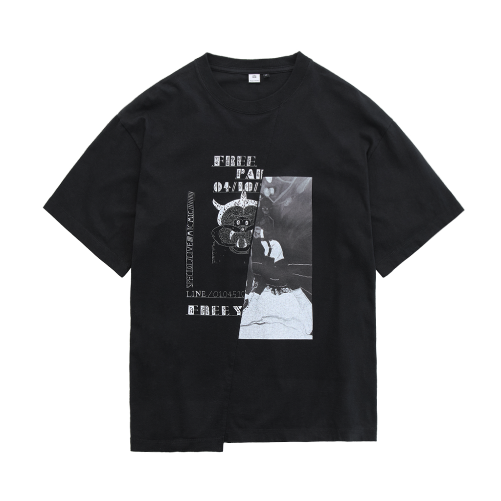Polyteru - 1011 Slashed Tee (Black) product image 1 | TRAB K-Fashion Australia