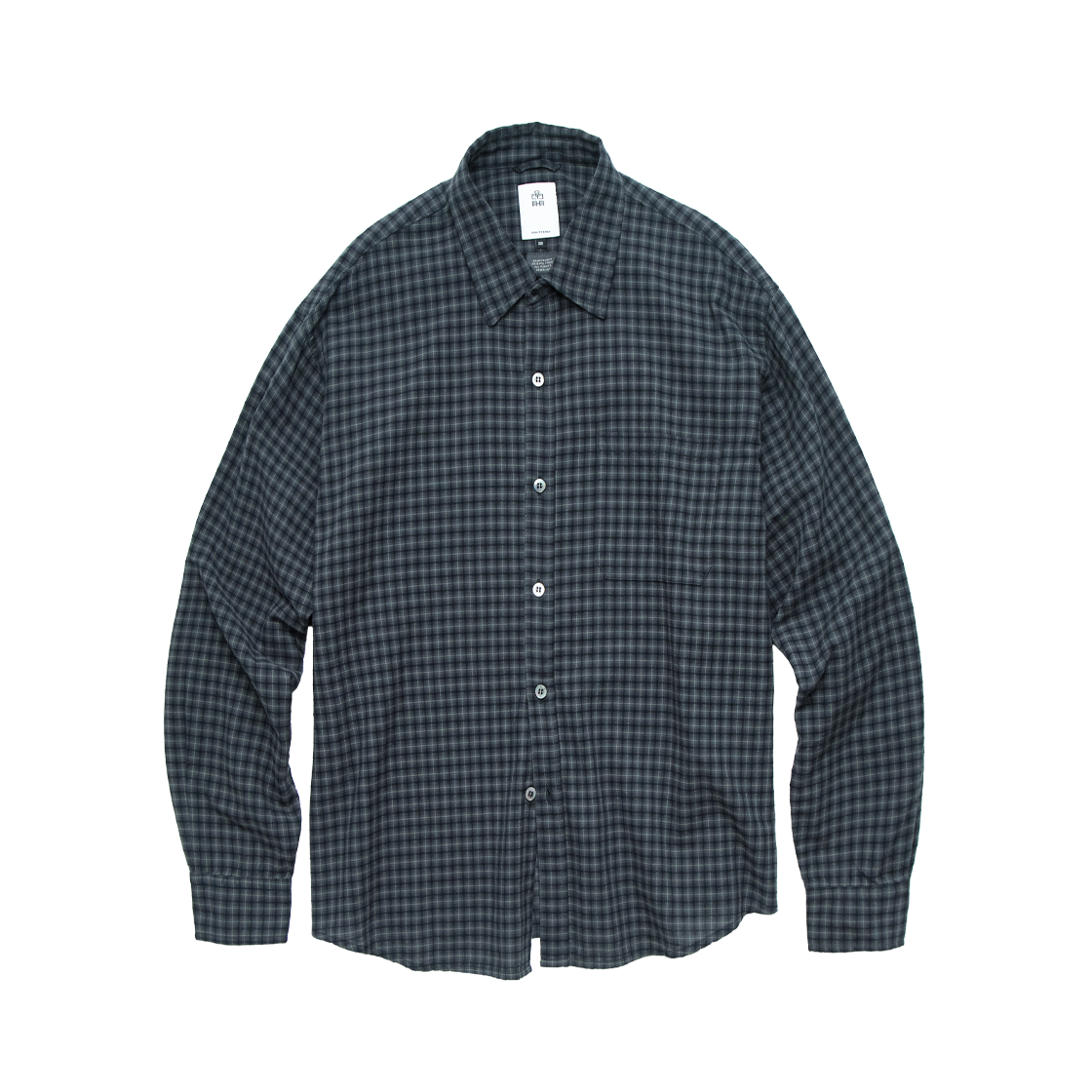 Polyteru - Loosed Check Shirts (Navy) product image 1 | TRAB K-Fashion Australia
