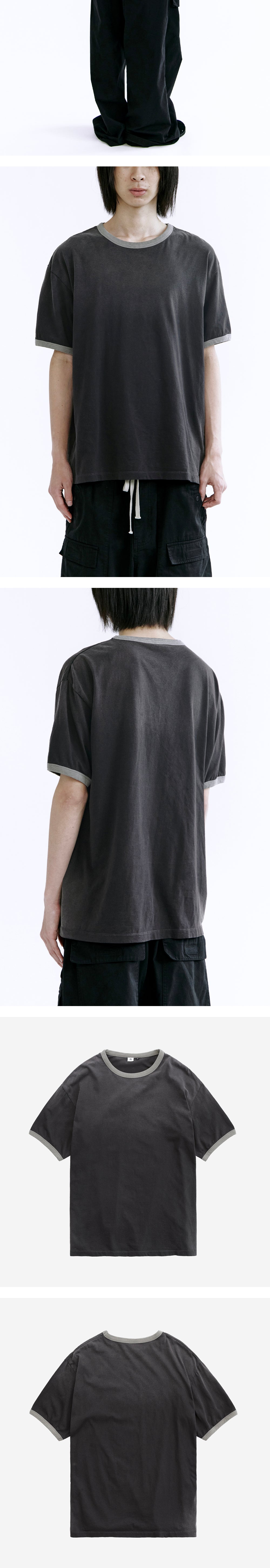 Polyteru - 1/2 Ringer T-Shirt (Faded Charcoal) product image 4 | TRAB K-Fashion Australia