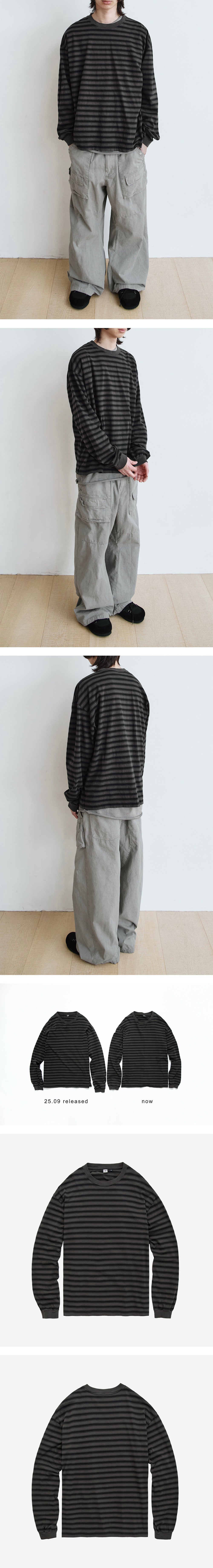 Polyteru - Striped Long Sleeve (Charcoal) product image 3 | TRAB K-Fashion Australia