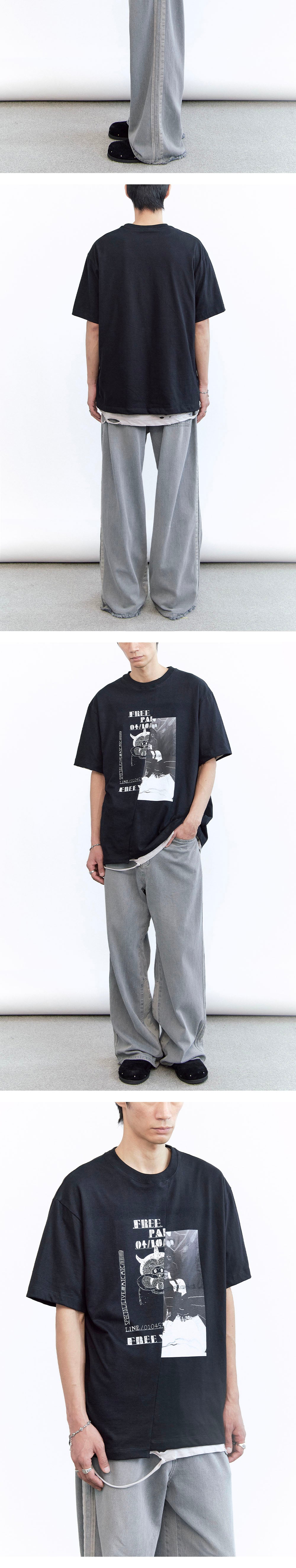 Polyteru - 1011 Slashed Tee (Black) product image 4 | TRAB K-Fashion Australia