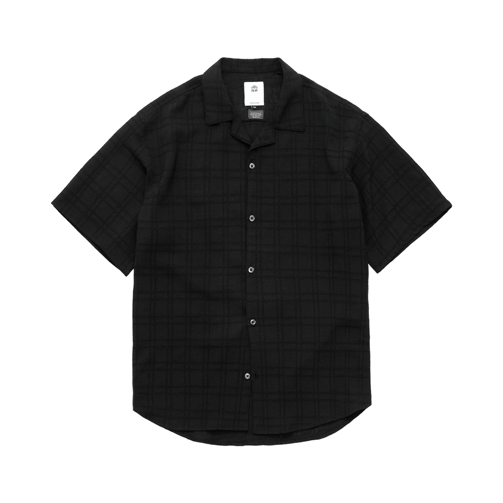 Polyteru - Stitched 1/2 Check Shirt (Black) product image 1 | TRAB K-Fashion Australia