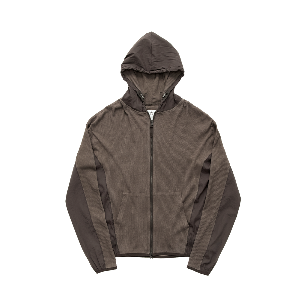 Polyteru - A.F. Block Zip Hoodie (Brown) product image 1 | TRAB K-Fashion Australia