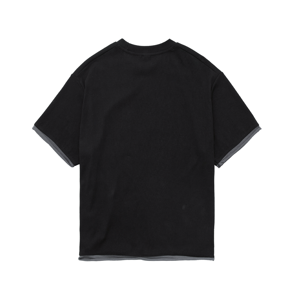 Polyteru - Ribbed Layered Crop Tee (Black) product image 2 | TRAB K-Fashion Australia