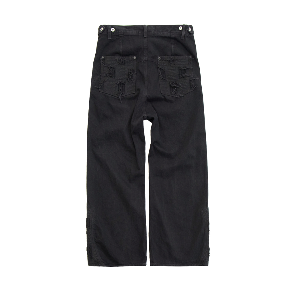 Polyteru - 1011 Western Boro Pants (Black Denim) product image 2 | TRAB K-Fashion Australia