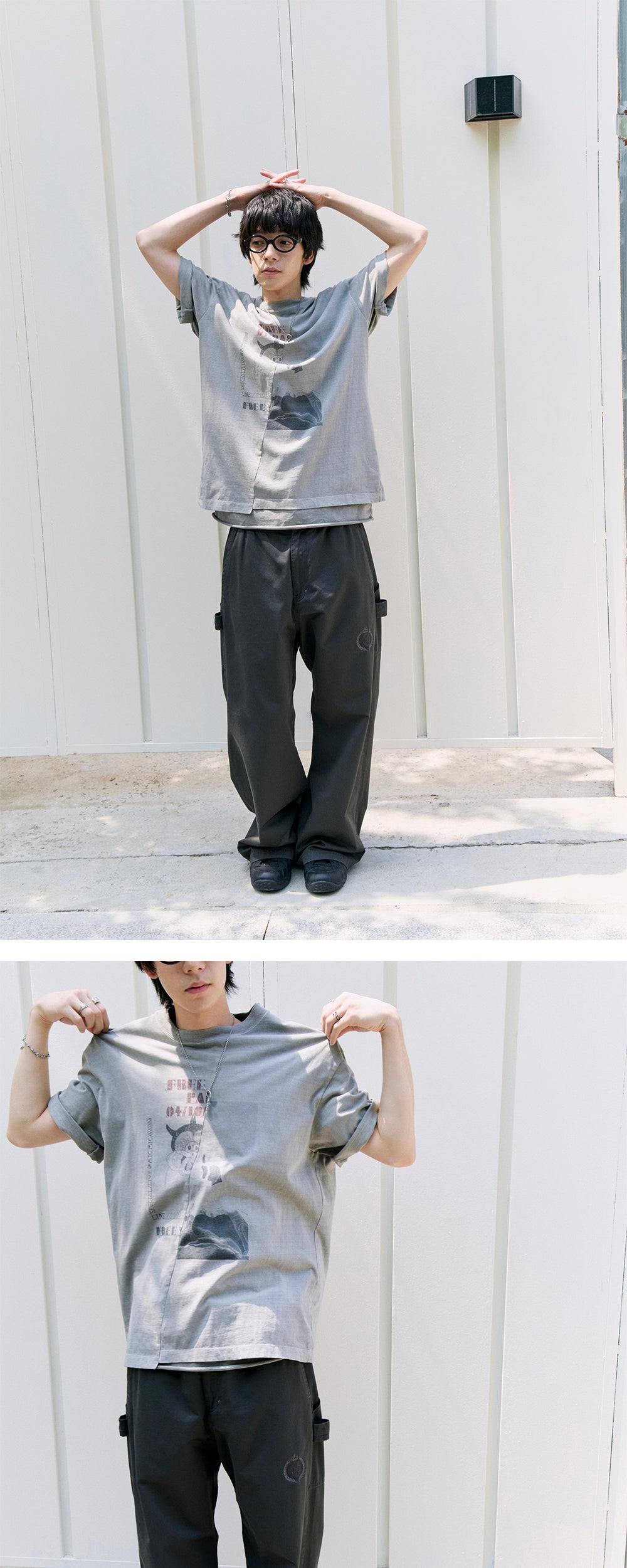 Polyteru - 1011 Slashed Tee (Vintage Gray) product image 3 | TRAB K-Fashion Australia
