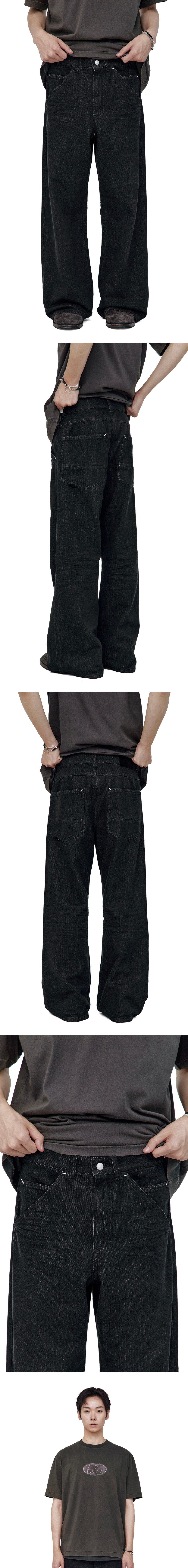 Polyteru - Aged Capenter Denim Pants (Washed Black) product image 3 | TRAB K-Fashion Australia