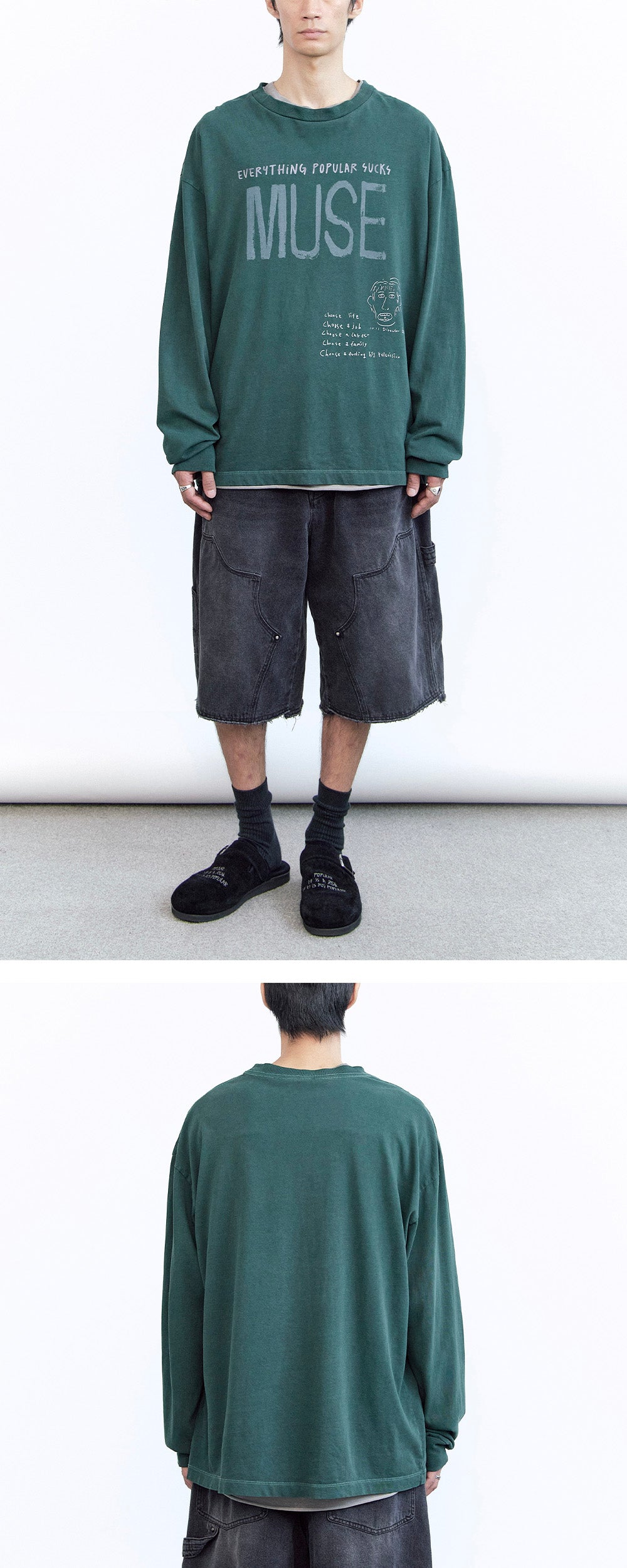 Polyteru - 1011 Lettering Muse Long Sleeve (Green) product image 3 | TRAB K-Fashion Australia