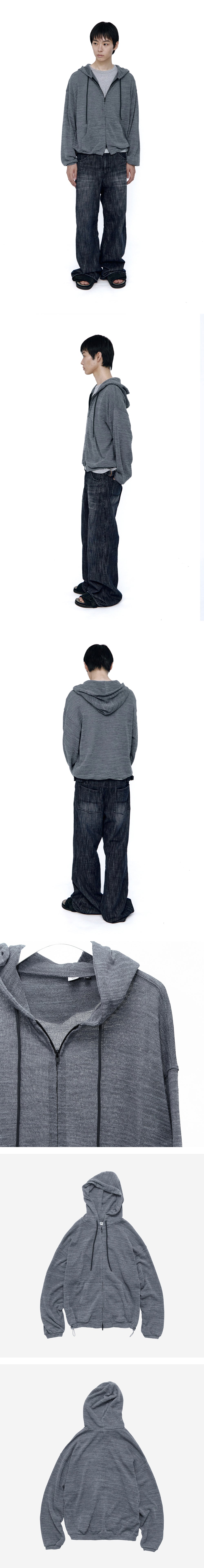 Polyteru - Net Zip Hoodie 1% (Blue Gray) product image 3 | TRAB K-Fashion Australia