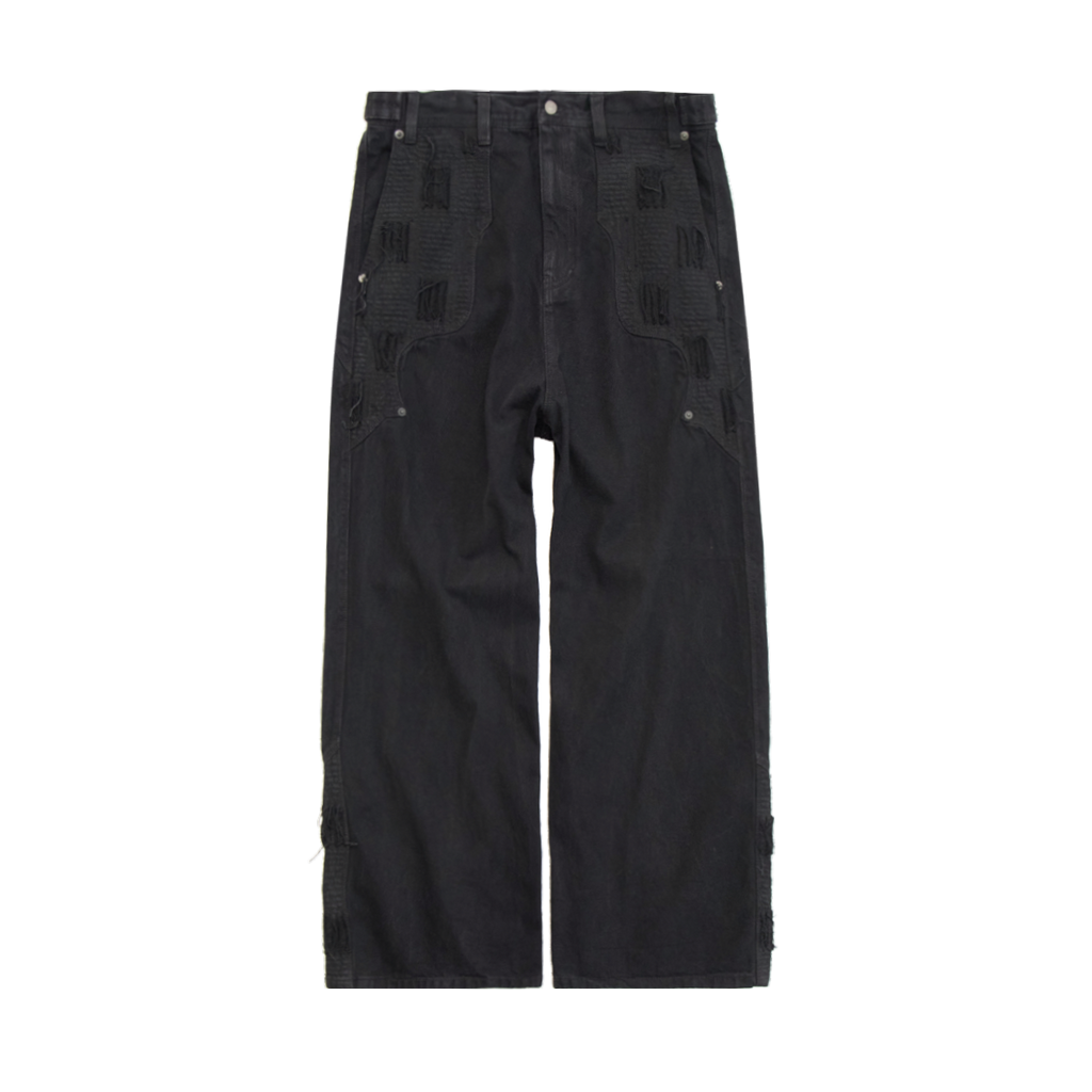 Polyteru - 1011 Western Boro Pants (Black Denim) product image 1 | TRAB K-Fashion Australia