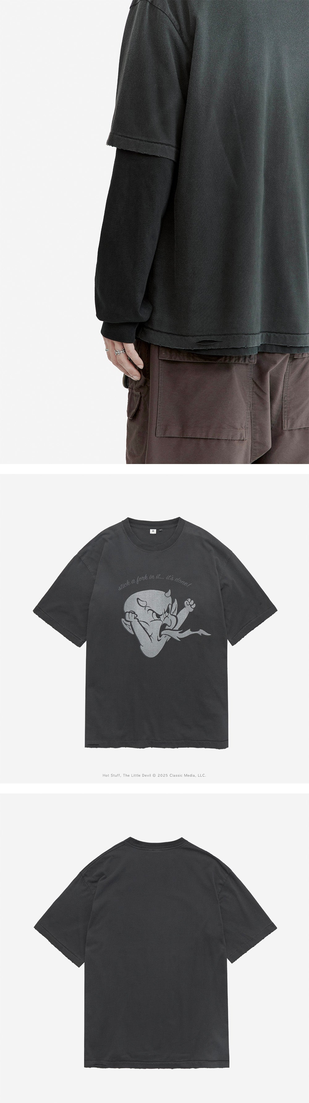Polyteru - x Hot Stuff Hard Washed Tee 'Angry' (Washed Black) product image 5 | TRAB K-Fashion Australia