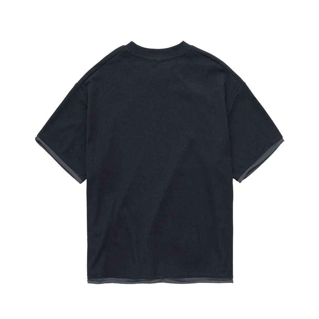 Polyteru - Ribbed Layered Crop Tee (Charcoal) product image 2 | TRAB K-Fashion Australia