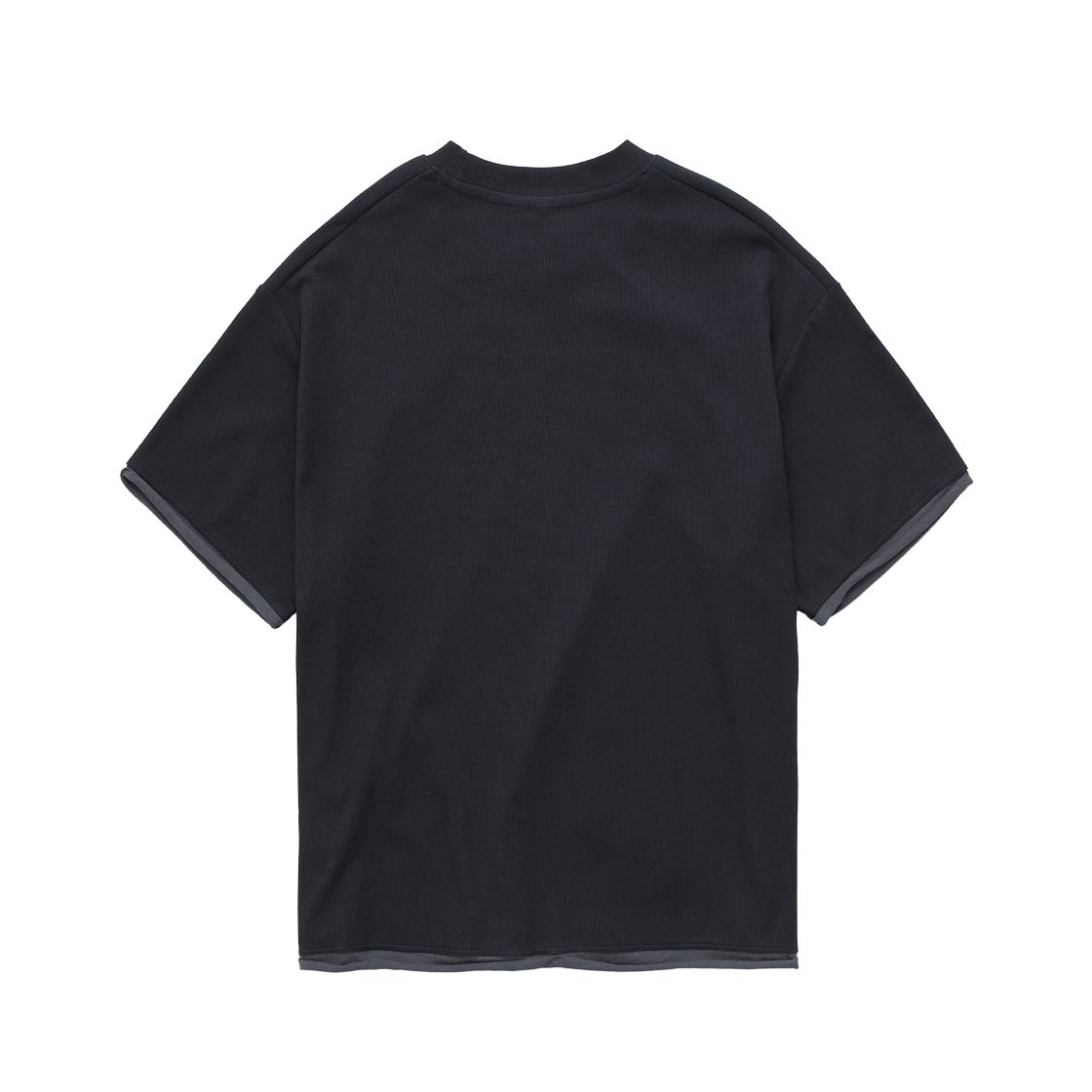 Polyteru - Ribbed Layered Crop Tee (Charcoal) product image 2 | TRAB K-Fashion Australia