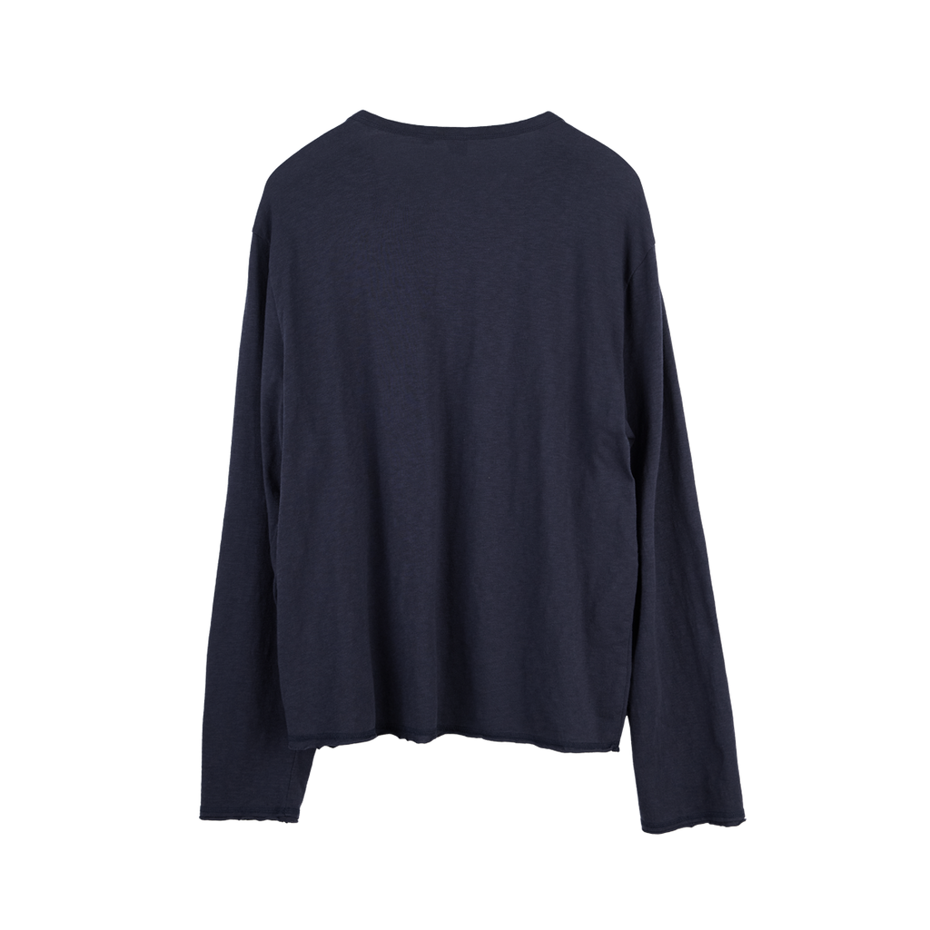 Polyteru - Slub Henley Neck Long Sleeves (Navy) product image 2 | TRAB K-Fashion Australia