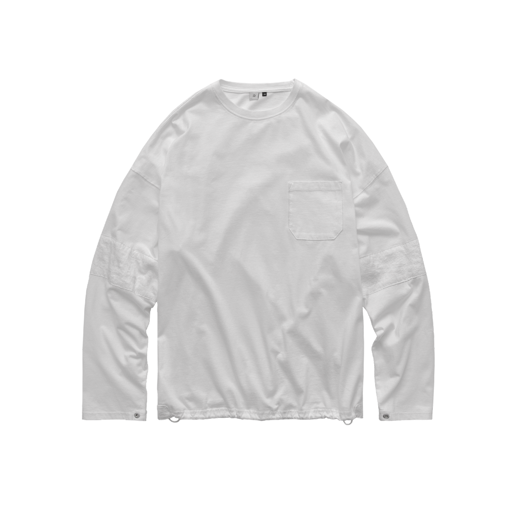Polyteru - Boarder Long Sleeves (White) product image 1 | TRAB K-Fashion Australia