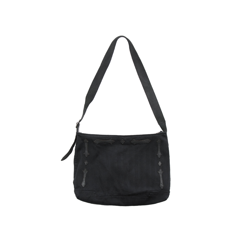 Polyteru - 1011 Fleur Patched Cross Bag (Striped Black) product image 1 | TRAB K-Fashion Australia