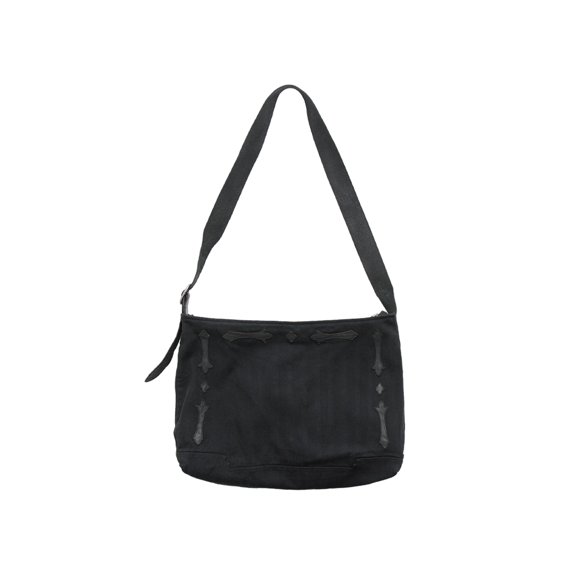 Polyteru - 1011 Fleur Patched Cross Bag (Striped Black) product image 1 | TRAB K-Fashion Australia