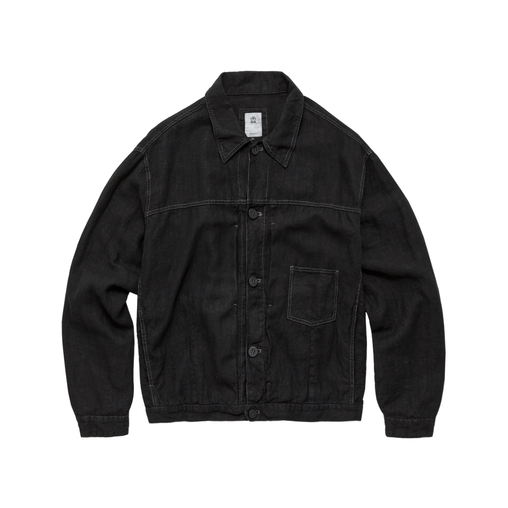 Polyteru - Linen Trucker Jacket (Charcoal) product image 1 | TRAB K-Fashion Australia