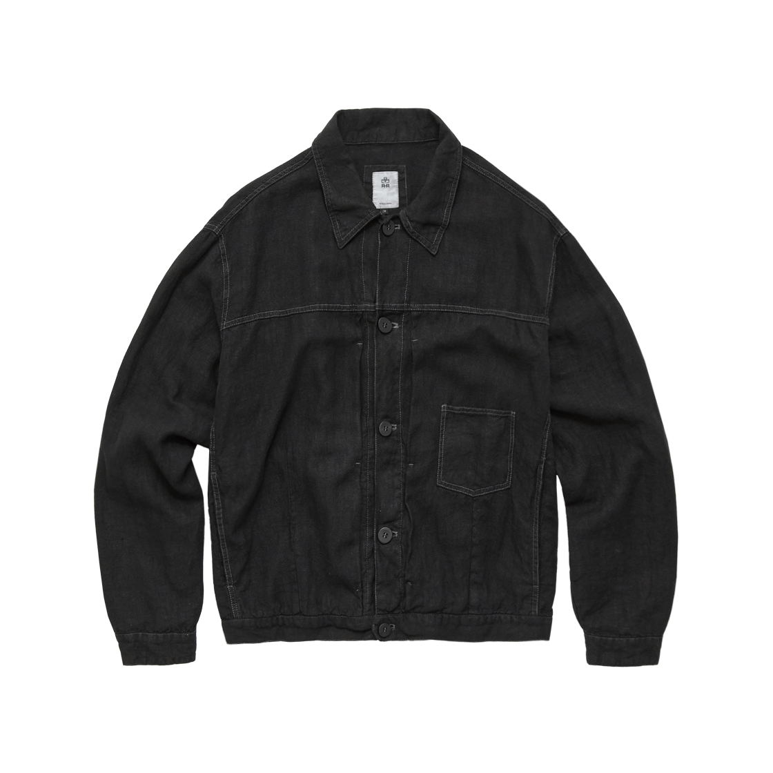 Polyteru - Linen Trucker Jacket (Charcoal) product image 1 | TRAB K-Fashion Australia