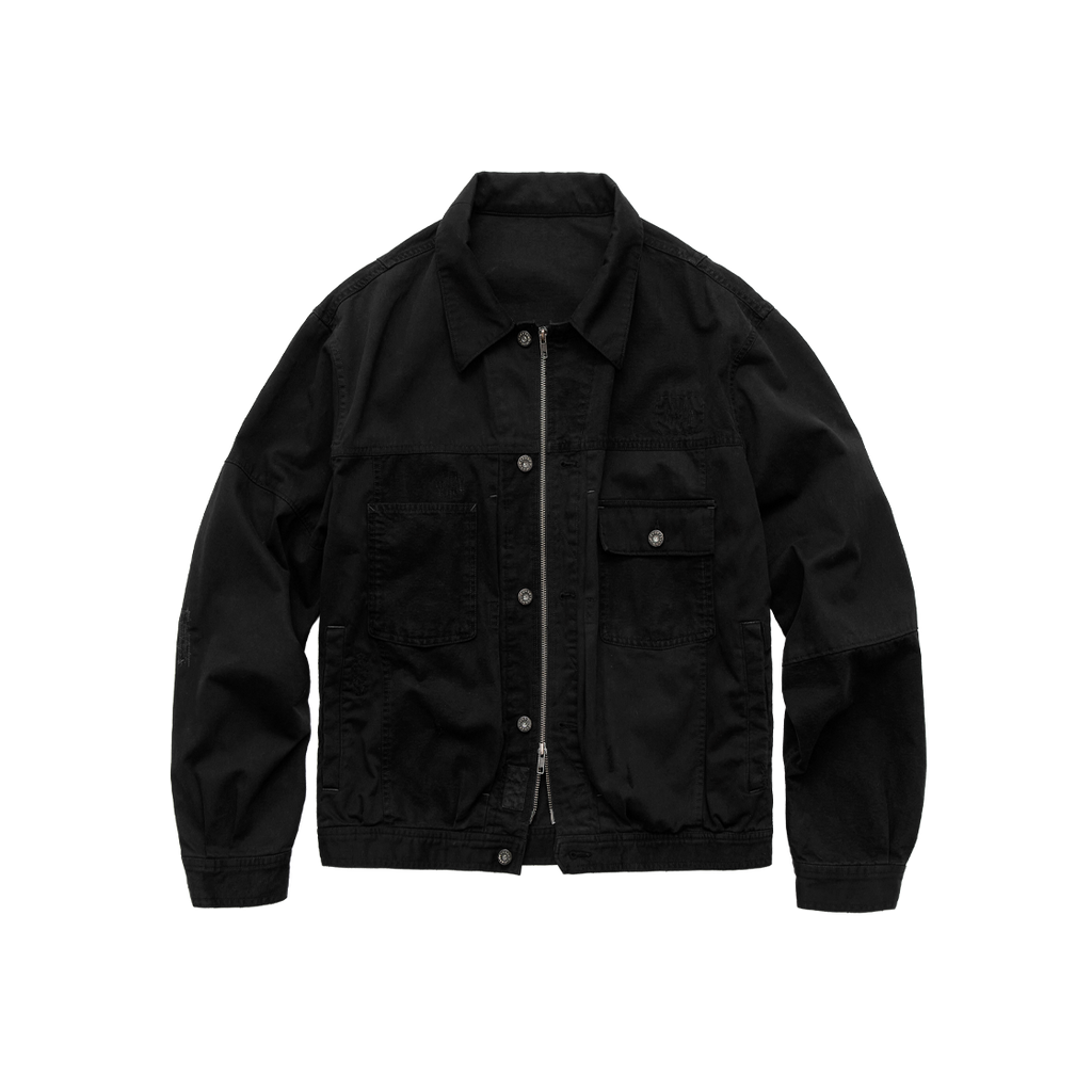 Polyteru - Damaged Sashiko Trucker OG (Ver. Black) product image 1 | TRAB K-Fashion Australia