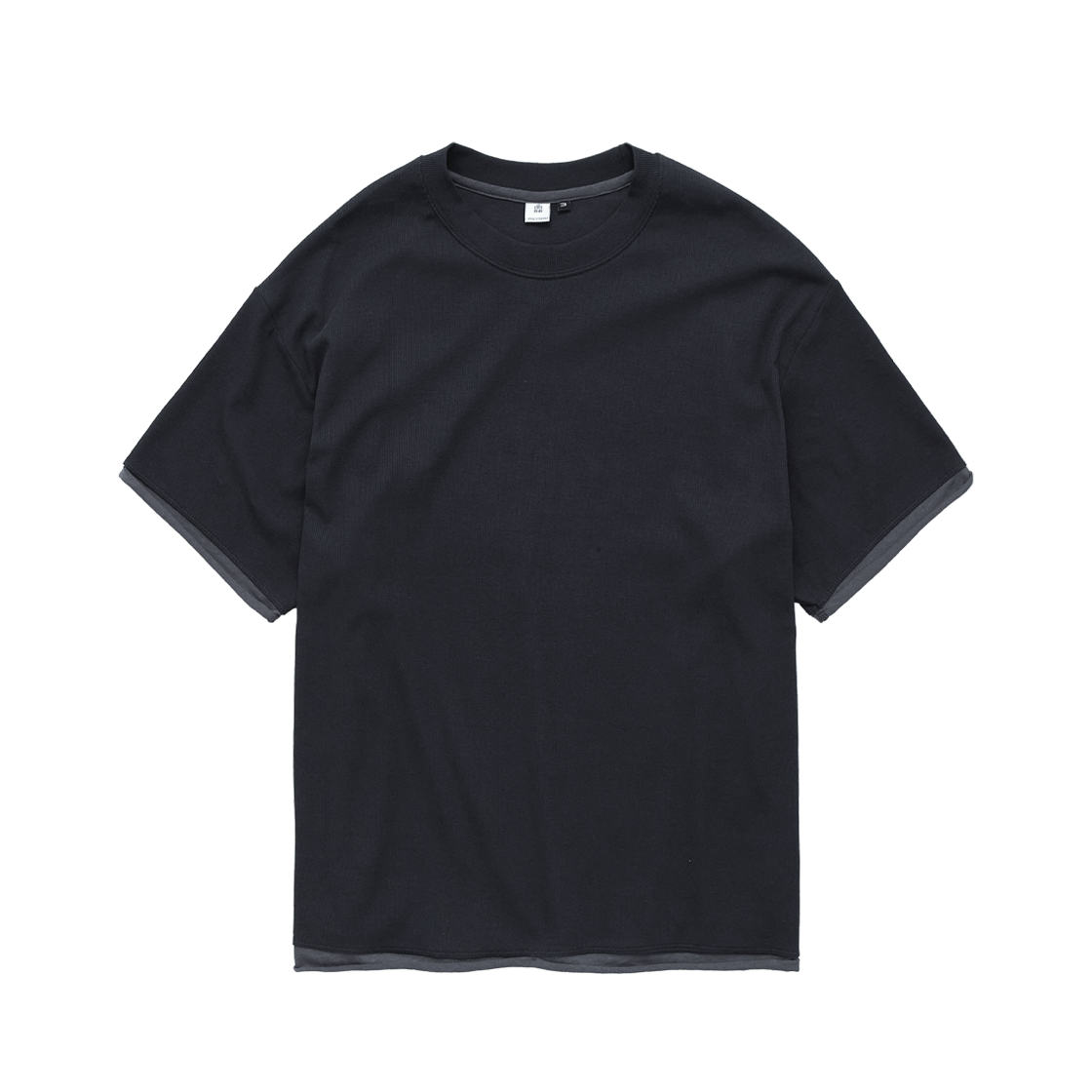 Polyteru - Ribbed Layered Crop Tee (Charcoal) product image 1 | TRAB K-Fashion Australia