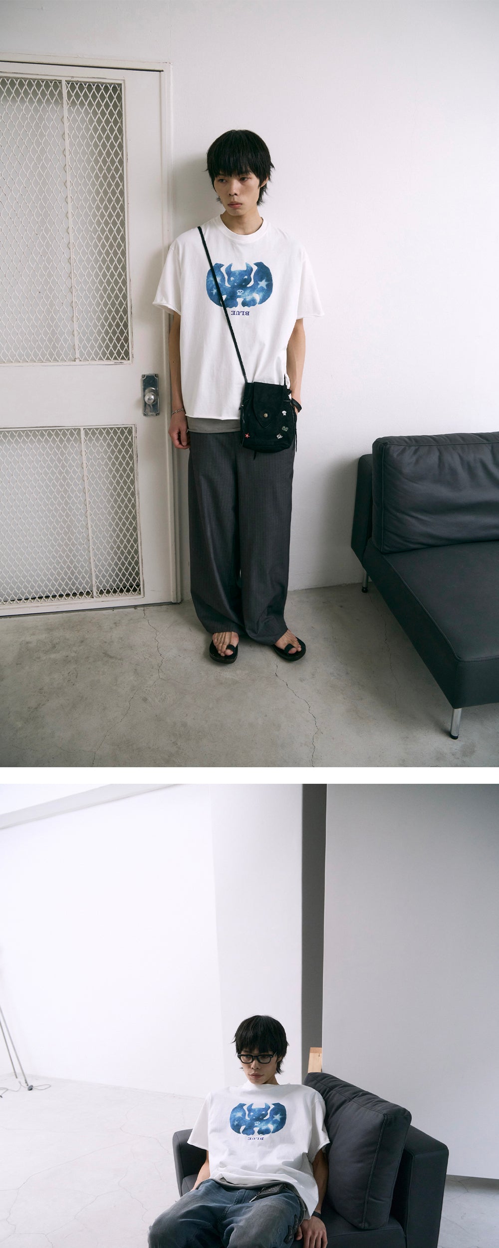 Polyteru - HANK Blue Blanka 1/2 Tee Raw (Cut White) product image 3 | TRAB K-Fashion Australia