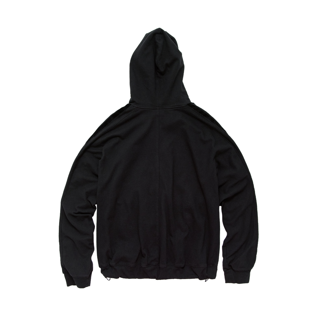 Polyteru - Velour Taped Track Hoodie (Black) product image 2 | TRAB K-Fashion Australia