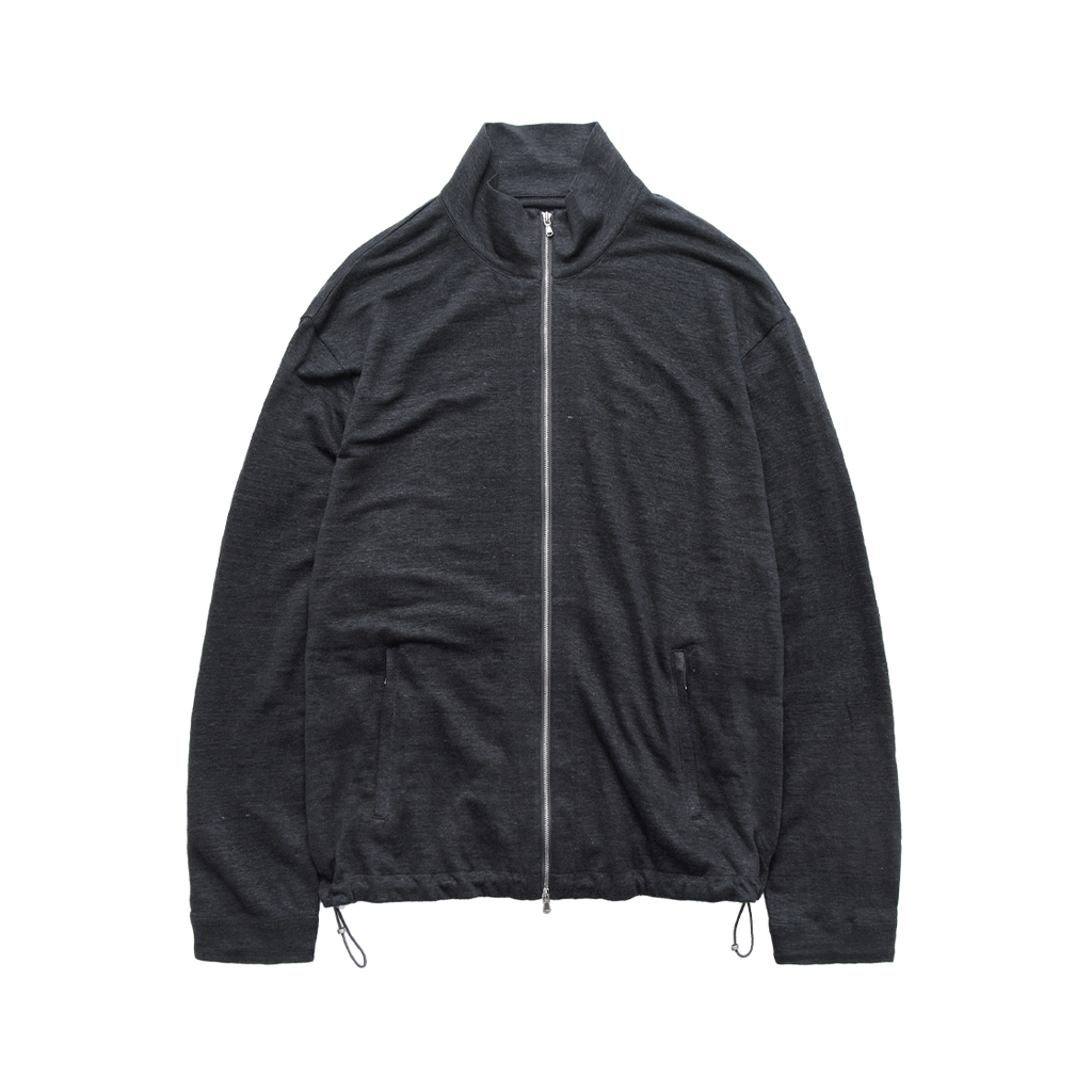 Polyteru - Silky Linen Jersey Zip Up (Charcoal Navy) product image 1 | TRAB K-Fashion Australia