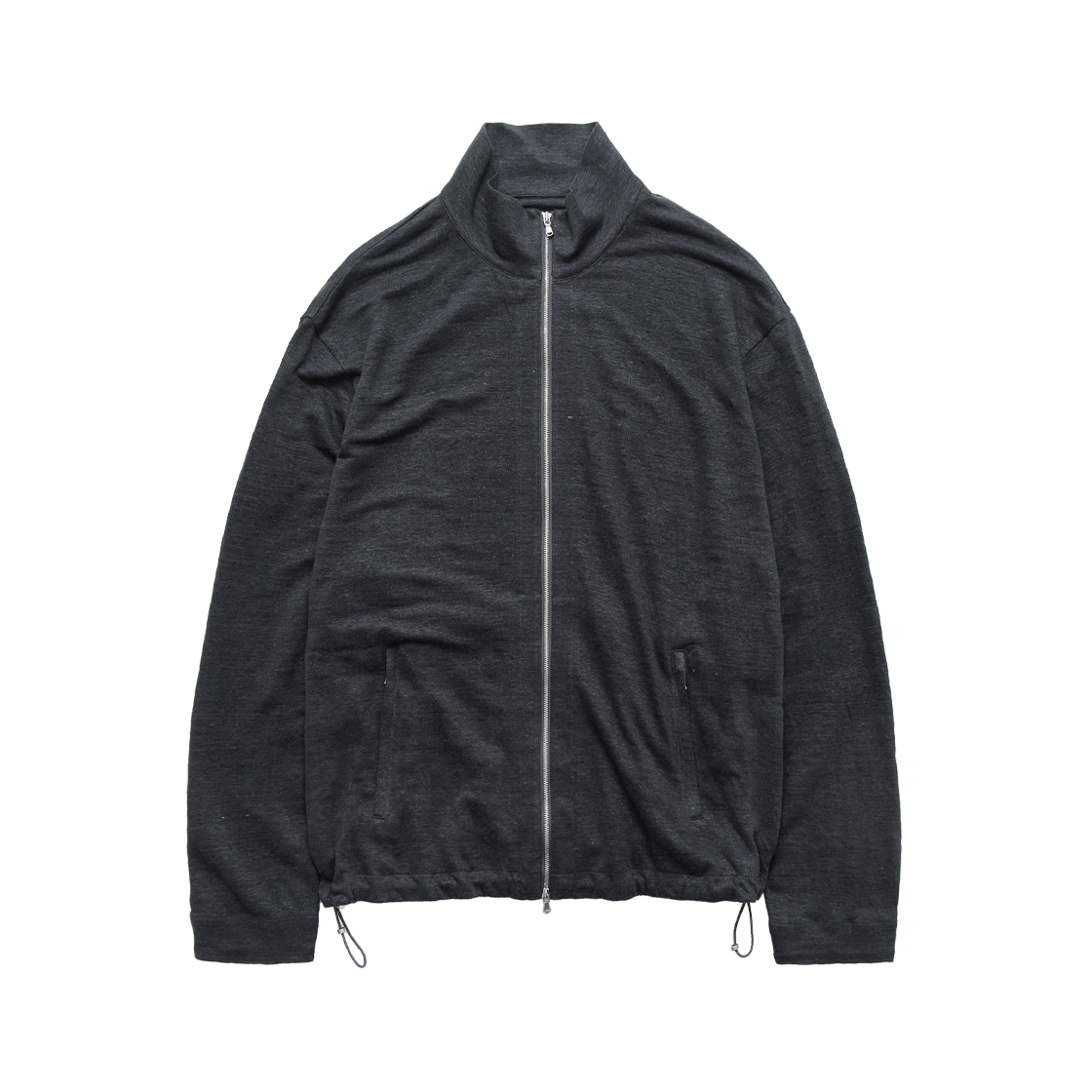 Polyteru - Silky Linen Jersey Zip Up (Charcoal Navy) product image 1 | TRAB K-Fashion Australia