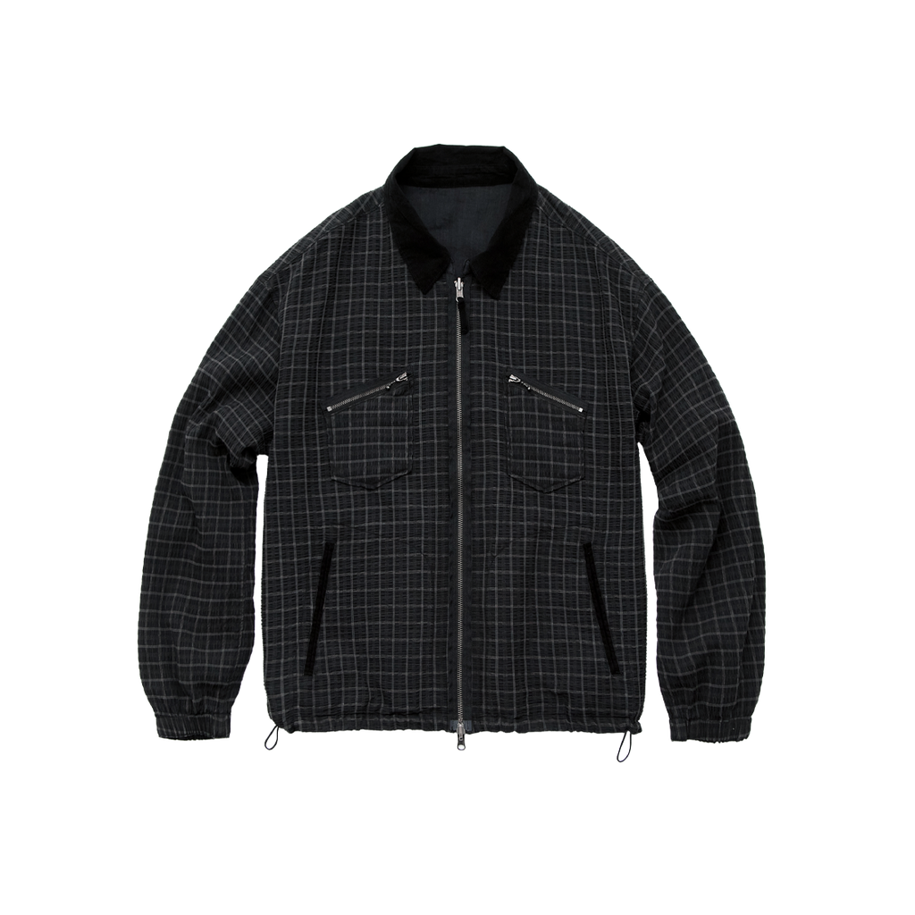 Polyteru - Reversible Blouson Ramie & Check 002 Black Check + (Charcoal) product image 1 | TRAB K-Fashion Australia
