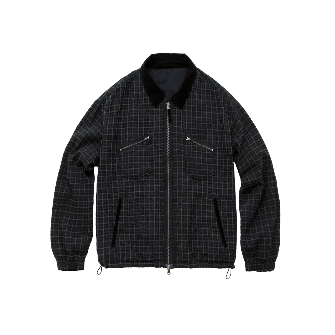 Polyteru - Reversible Blouson Ramie & Check 002 Black Check + (Charcoal) product image 1 | TRAB K-Fashion Australia