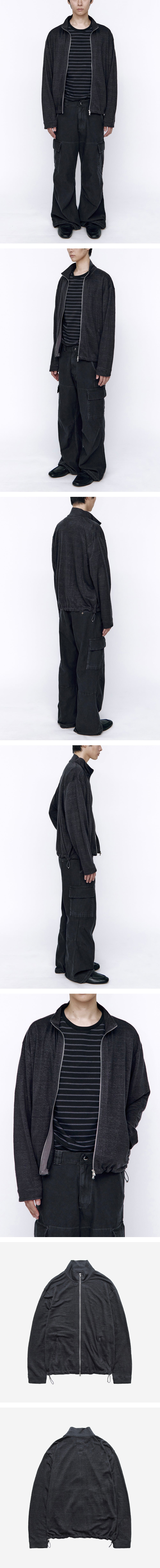 Polyteru - Silky Linen Jersey Zip Up (Charcoal Navy) product image 3 | TRAB K-Fashion Australia