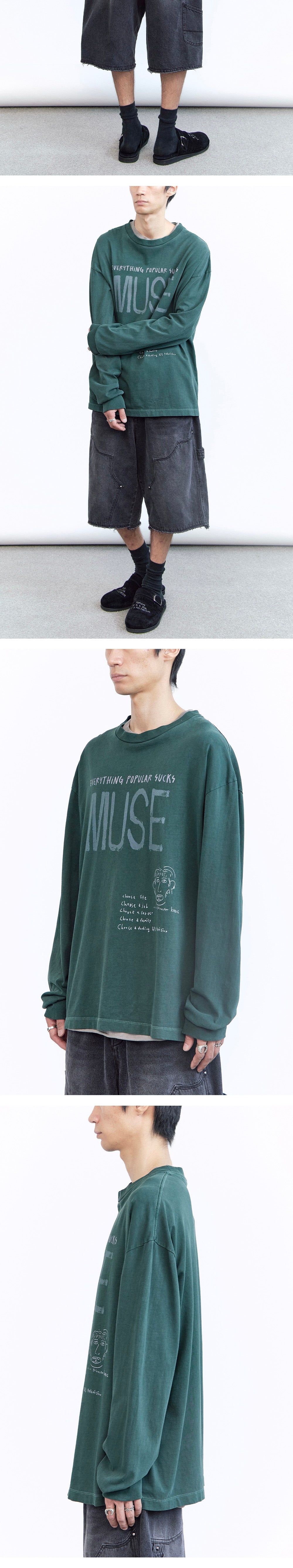 Polyteru - 1011 Lettering Muse Long Sleeve (Green) product image 4 | TRAB K-Fashion Australia