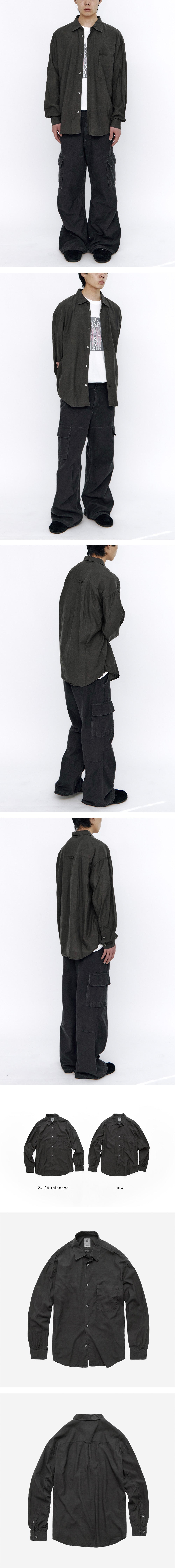 Polyteru - Tenco Loosed Shirt 2.0 (Dyed Charcoal) product image 3 | TRAB K-Fashion Australia