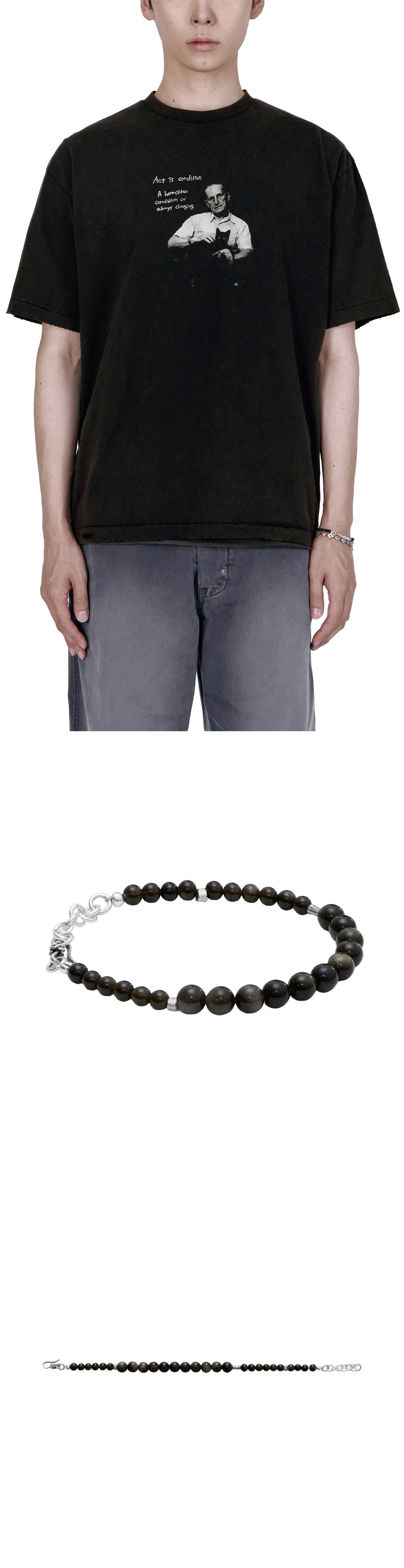 Polyteru - Beads Bracelet (Khaki Black) product image 3 | TRAB K-Fashion Australia