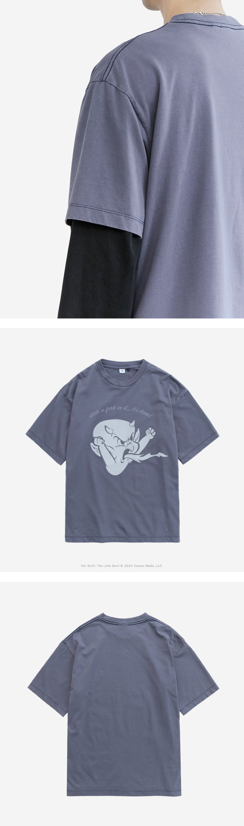 Polyteru - x Hot Stuff 1/2 Sleeves 'Angry' Washed (Blue Gray) product image 5 | TRAB K-Fashion Australia