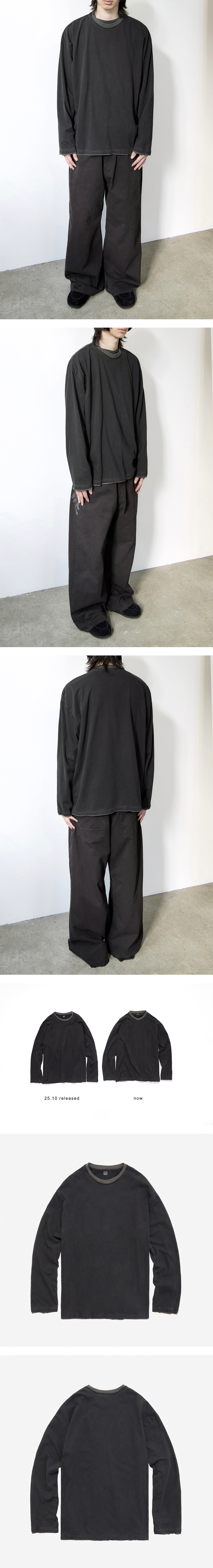 Polyteru - Layered Long Sleeves Deep Charcoal + (Sage) product image 3 | TRAB K-Fashion Australia
