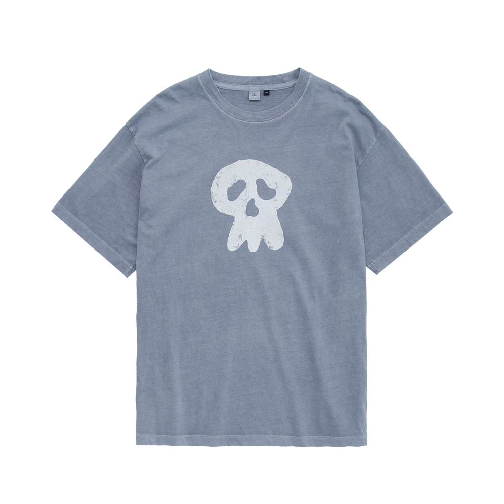 Polyteru - HANK Sad Skull 1/2 Tee (Blue) product image 1 | TRAB K-Fashion Australia