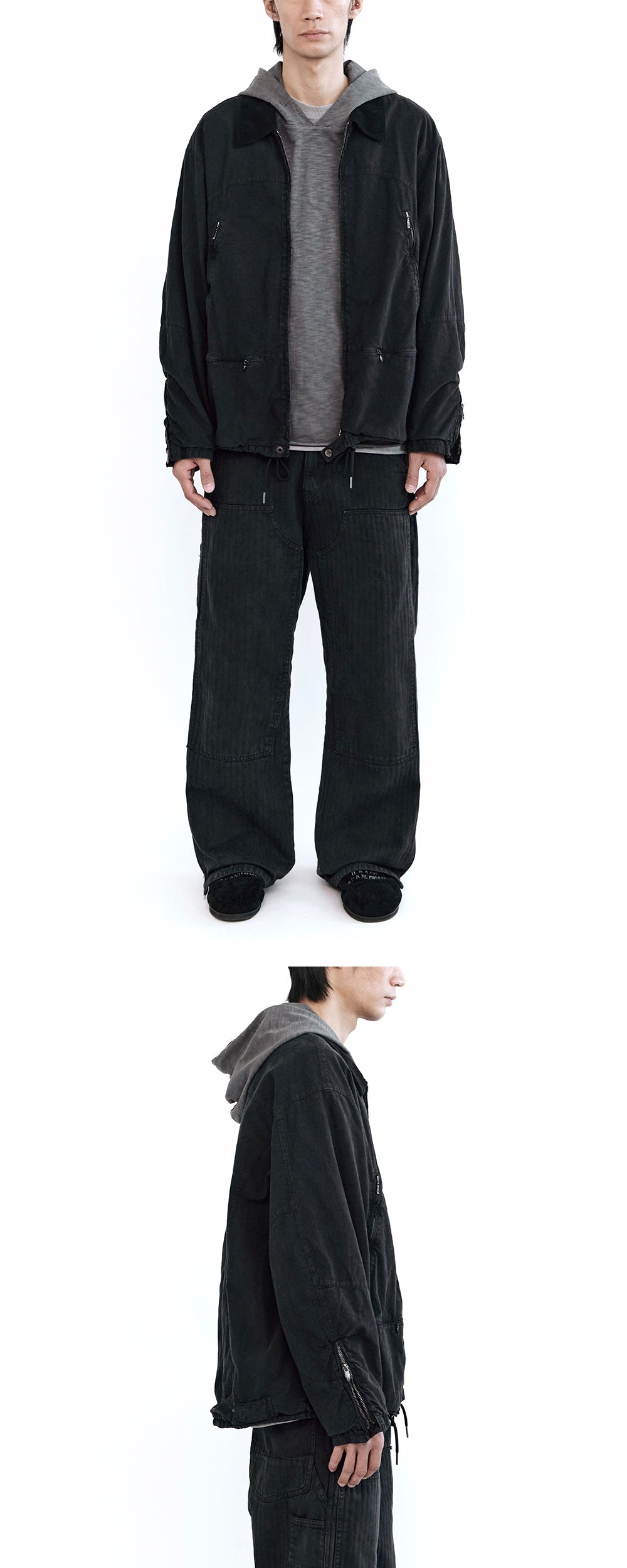 Polyteru - HBT Double Knee Pants (Ink Black) product image 3 | TRAB K-Fashion Australia