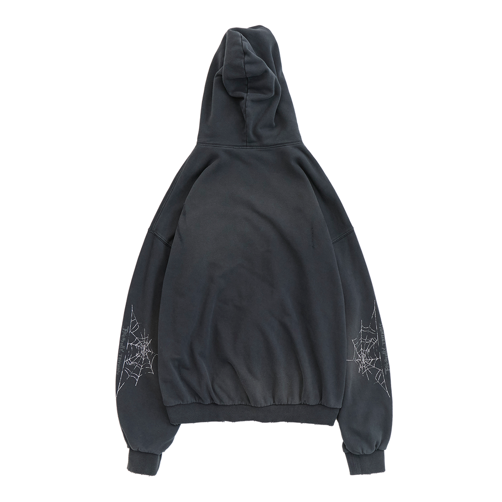 Polyteru - x Casper Zip Hoodie 'Spider's Web' Hard (Washed Ink) product image 1 | TRAB K-Fashion Australia