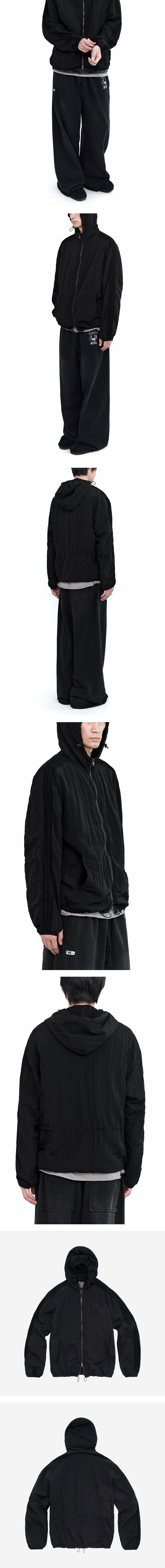 Polyteru - Old School Track Zip Hoodie (Black) product image 4 | TRAB K-Fashion Australia