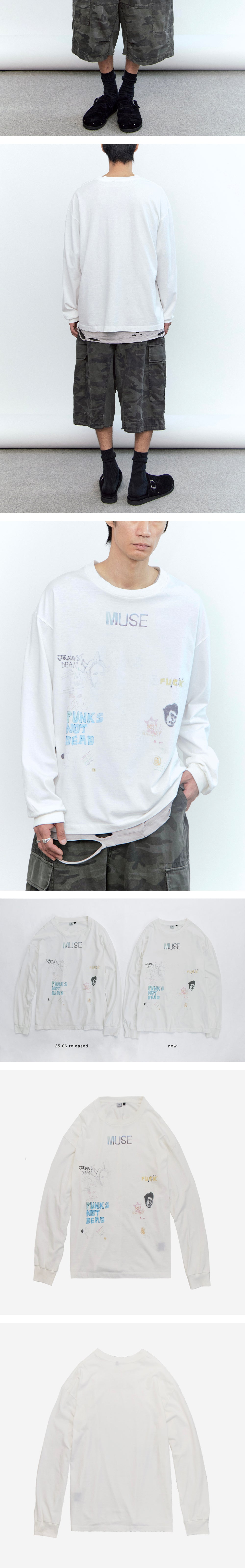 Polyteru - 1011 Doodle Long Sleeve (Used White) product image 4 | TRAB K-Fashion Australia