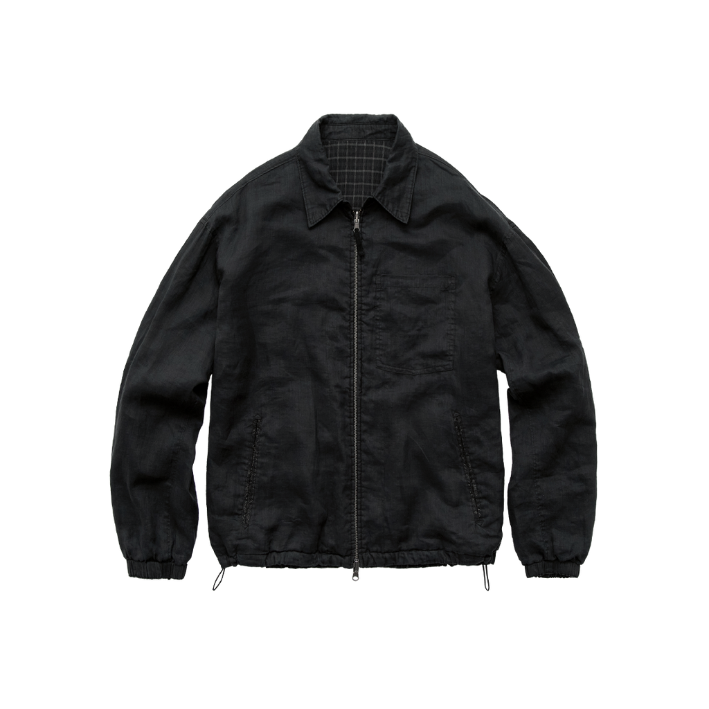 Polyteru - Reversible Blouson Ramie & Check 002 Black Check + (Charcoal) product image 3 | TRAB K-Fashion Australia