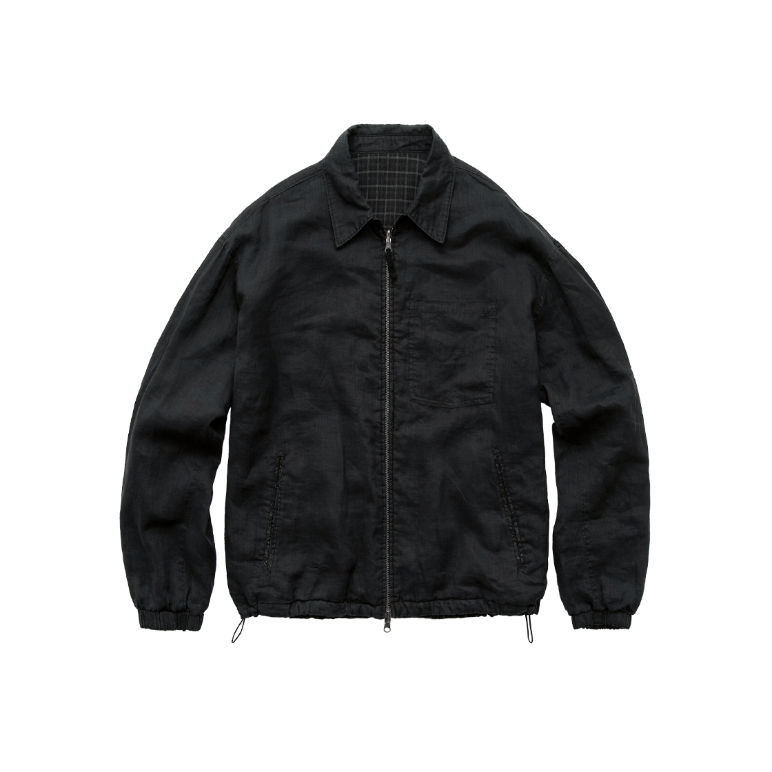 Polyteru - Reversible Blouson Ramie & Check 002 Black Check + (Charcoal) product image 3 | TRAB K-Fashion Australia