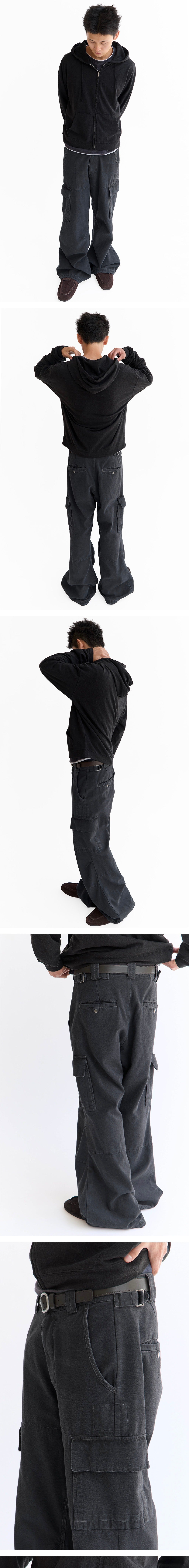 Polyteru - Loosed Cargo Pants (Washed Charcoal) product image 3 | TRAB K-Fashion Australia