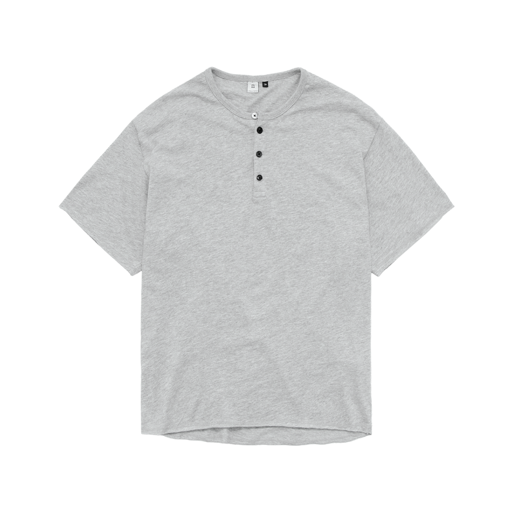 Polyteru - 1/2 Henley Neck T-Shirt 3% (Melange Gray) product image 1 | TRAB K-Fashion Australia