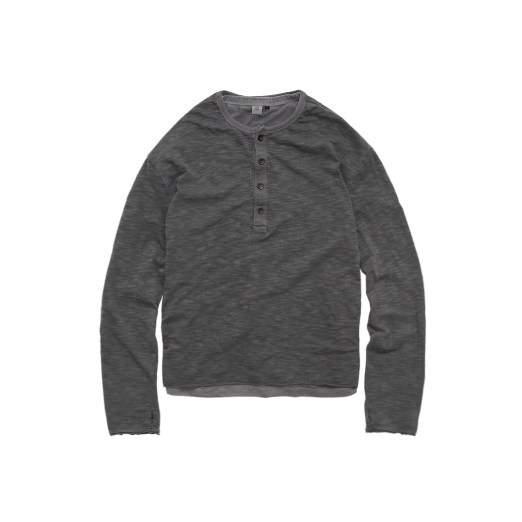 Polyteru - Henley Neck Long Sleeves (Charcoal) product image 1 | TRAB K-Fashion Australia