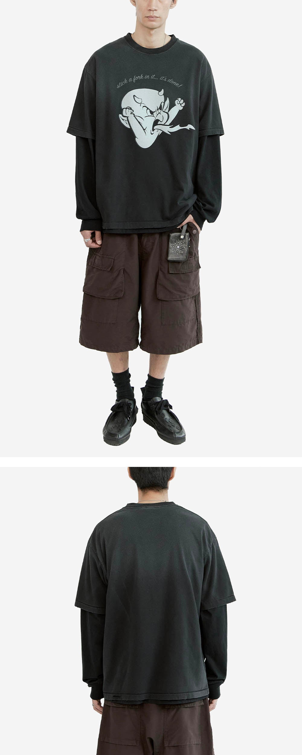 Polyteru - x Hot Stuff Hard Washed Tee 'Angry' (Washed Black) product image 3 | TRAB K-Fashion Australia