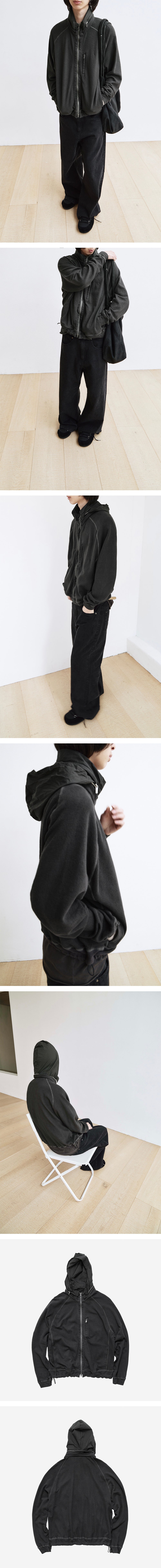 Polyteru - Rough Set Zip Up (Dark Charcoal) product image 3 | TRAB K-Fashion Australia